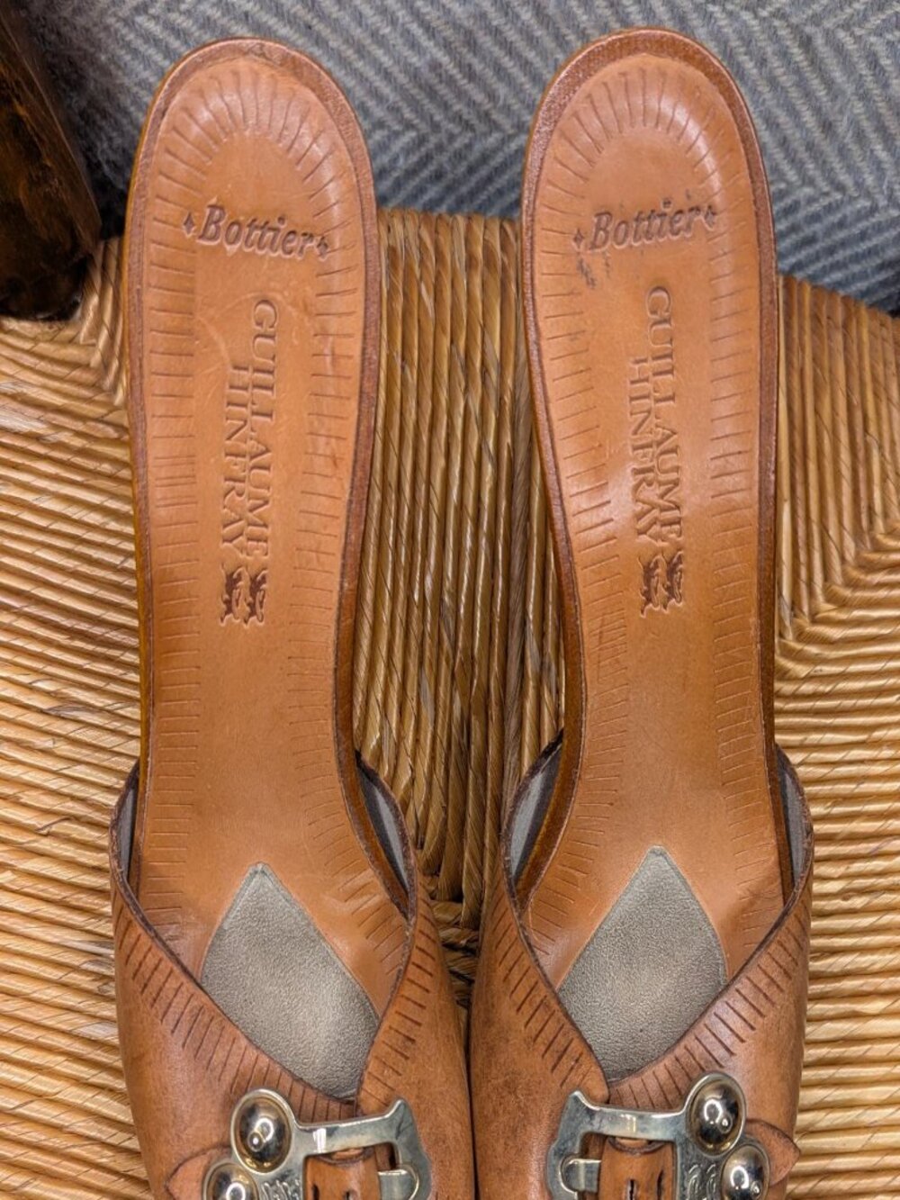 Guillaume Hinfray Tan Leather Mules